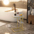 Easy Paws C Shaped End Table,Small Side Table for Couch and Bed, Gold Snack Couch Table for Small Spaces, Living Room
