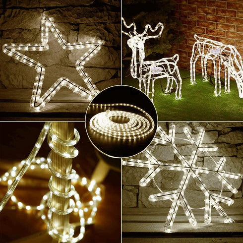 3.3ft 2-Wire Kit,110V-120V 30 Waterproof LED Rope Light PVC LED/M Tube Lights Strip for Background Lighting, Outdoor
