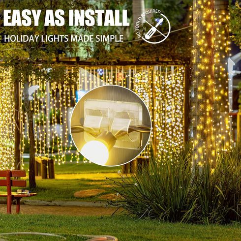Keviyi 54Pcs Hooks for Outdoor String Lights Clips: Double Hooks for Hanging - Heavy Duty Clear Cable Clips