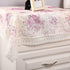 Country 24x24 inch Cotton Farmhouse Tablecloth,Flower Farmhouse Bedside Cover,Nightstand Table Cover, Style Table