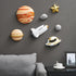 3Pcs 3D FJS Rocket Spaceship Outer Space Wall Decor, Cute Wall Sculptures for Boys Room Decor, Astronaut Galaxy Nursery