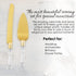 Wedding Cake Knife and Server Set Gold, Cake Cutter and Pie Spatula, Cake Server and Knife Set of 2 with Crystal Handles, 1.2mm Thick Blades, Cutting Set for Wedding Cake, Birthdays, and Parties by Homi styles
