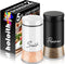 Salt and Pepper Shakers Set, Kitchen Decor and Accessories for Countertop, Refillable Design (Black + White)