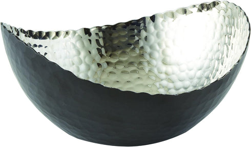 Elegance Aluminum Eclipse Bowl, 7.25" x 6.5", Black/Silver
