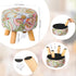 12.7 10.6 Round Storage Ottoman with Reversible Tray Lid, "W x "H Upholstered Footrest Pouf with Anti-slip