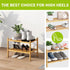 2-Tier Closet BMOSU Bamboo Small Shoe Rack Premium Stackable Shoe Shelf Storage Organizer for Hallway Living Room