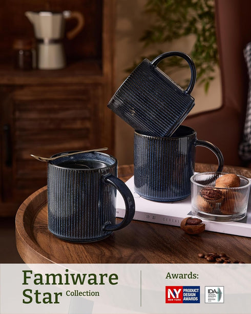 Set 6, 16 oz Set Set, famiware Coffee Mug for Star Catering Mugs Cup with Handle for Coffee, Tea, Cocoa, Milk - Ceramic