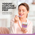 4 Pack 20oz Tribello - On the Go Yogurt Parfait Cups with Lids, Topping Compartment & Spoon, Yogurt/Parfait Cups
