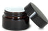 Vivaplex 12 Amber Round Glass Jars, 15 ml with Inner Liners and Black Lids
