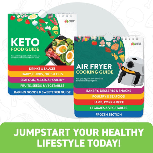 Air Fryer & Keto Cookbook Magnets - Set of 2 (7”x6”) - Air Fryer Accessories & Keto Meal Plan Cookbook for Beginners