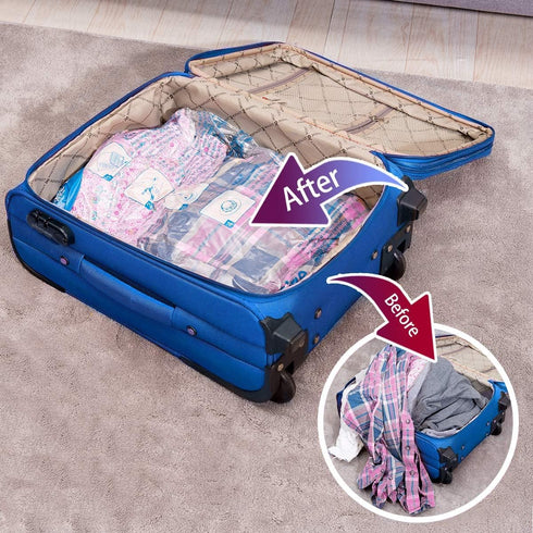 Vacuum Storage Bags 8 Combo (3 Jumbo/3 Large/2 Medium), Airtight Compression Bags for Clothes, Bedding, Pillows,
