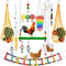 HZxoAxo 12PCS Longer Chain Chicken Toys for Coop Accessories,Xylophone Swing Flexible Ladder String