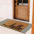 Striped Outdoor Front Door Mat 24"x51", Washable Black and White Rug Runner, Reversible Foldable Doormat