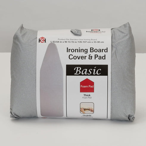 Premium Ironing Board Cover and Pad for Standard Boards - Silver Silicone Coated