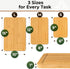 Set 3 Set of Bamboo Cutting Boards for Kitchen - Thick & Durable Wood Cutting Boards with Deep Juice Grooves & Build