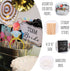 Wedding Photo Booth Props, 8 x 10-Inch Sign, 45 Adhesive Pads, 35 Wooden Sticks for Wedding Backdrop