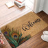 Welcome Peacock Feather Doormat - Nature Welcome Rug, Non-Slip Mat for Front Door Outdoor Entry, Housewarming Gift,