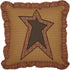 VHC Brands Stratton Applique Star Pillow - 12x12 Country Primitive Bedding Accessory in Tan