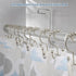 DAWNER Shower Curtain Hooks, Set of 12, Rust Proof Metal Easy Glide Double Rings, Brushed Nickel