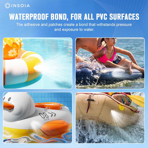 120 ML 2 Swimming Pool Liner Patch, Air Mattress Repair Kit x Waterproof Vinyl Repair Patch Kit for Inflatables, Ring
