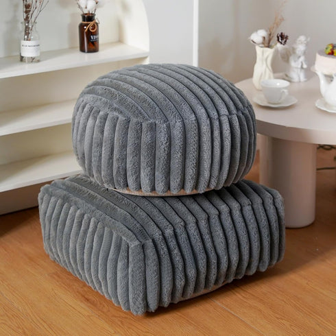 20x20x8 Inches Unstuffed Pouf Ottoman Cover Soft Storage Extra Seat Farmhouse Comfortable Bohemian Poufs Accent