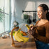 Acacia Wood Banana Stand with Metal Hook - Stylish Hanger for Fresh Bananas