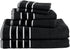 Bedford Home 6-Piece Towel Set - Combed Cotton Rice Weave Bathroom Accessories with 2