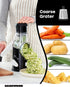BASSWOOD Rotary Cheese Grater with Handle - Mandoline Slicer and 3 Stainless Steel Drum Blades (Black)