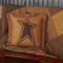 VHC Brands Stratton Applique Star Pillow - 12x12 Country Primitive Bedding Accessory in Tan