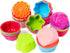 R HORSE 42 Pack Silicone Cupcake Molds, Multi Flower-Shaped Non-Stick Baking Cups, Washable Cake Cups Liners