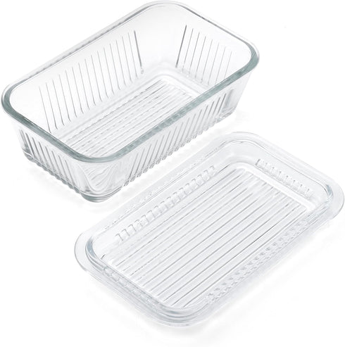 Multi Function Butter Dish, 6-Inch, Clear Design