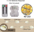 Natural Beach Seashell String Lights 13.85 Ft 40 Warm White LED Battery Operated Ocean Lights