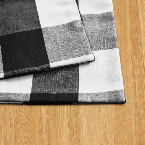 Black & White Cotton Buffalo Check Placemats Set of 4, Heat Resistant Dining Table Place Mats for Kitchen, 12 x 18