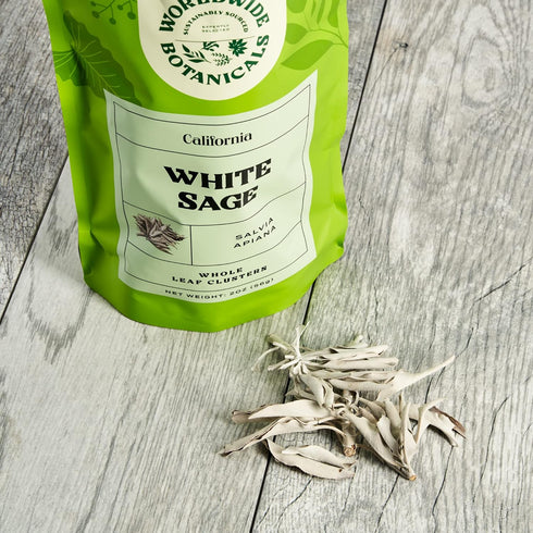 100% Pure California White Sage Clusters, 2 oz - Sustainably Cultivated Loose Leaf