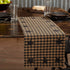 VHC Brands Black Star Cotton Woven Quilted Runner, 13x36, Black