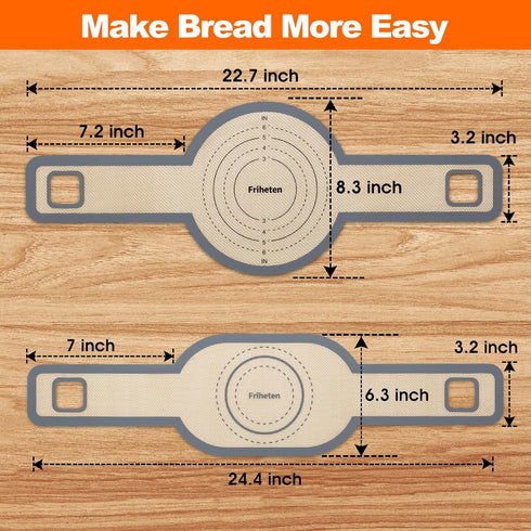 Sourdough Silicone Bread Sling - Oval and Round Non-Stick Baking Mat for Dutch Oven with Extra Long Handles