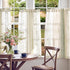 jinchan 45 Inch 2 Winslow Linen Curtains Length Small Window Curtains Embroidered Bordered Floral Drapes Light