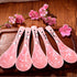 Japanese Soup Spoons Set of 5 - Pink Ceramic Spoons for Soup, Ramen, Pho, Gravy, and Dumplings