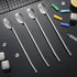 Long Stainless Steel Ice Tea Spoons, Bar Spoons with Straw for Mixing, Stirring, and Drinking