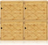 Fasmov Cube Storage Organizer, Bamboo Cube Bookshelf, Stackable Connect Storage Cube Cubby Organizer with Door