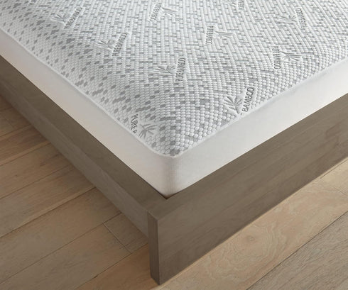 Queen Mattress Protector by PURE BAMBOO, Waterproof Charcoal Fiber, Mattress Cover Protects Against Moisture, Spills,