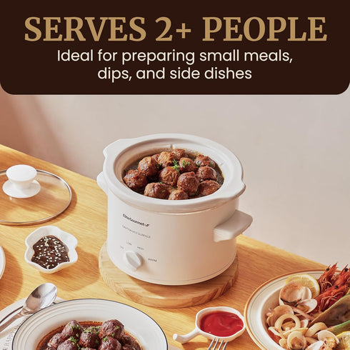 Elite Gourmet MST-250XW Electric Slow Cooker, Adjustable Temp, Ceramic Pot, Dishwasher Safe Glass Lid & Crock
