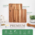 Set 3 (17x12, 12x10, 12x7 Inch) VieWood Acacia Wood Cutting Board of for Kitchen, Serving, Charcuterie and Food Prep