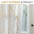FMFUNCTEX French Front Door Curtains for Glass Door, 72 Inches White Semi-Sheer with Yellow and Grey Branch Print