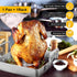 P&P CHEF Beer Can Chicken Holder with Roasting Pan Set | 9-inch Stainless Steel Baking Pan and Chicken Rack