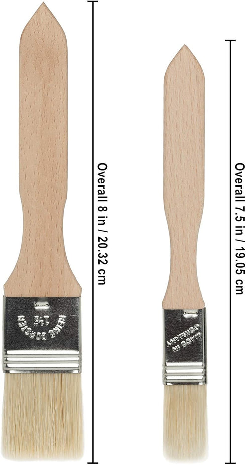 REDECKER Pastry Brushes Set, 2 Different Sizes, Untreated Beechwood Handles, Natural Bristle Basting Brush