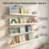 24 Inch Set 4, Nursery Book Shelves of White Metal Floating Shelves for Wall, Scalloped Cloud Book Shelf for Kids Room