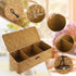Hipiwe Seagrass Storage Basket Bin with Lid, Rectangular Woven Shelf Baskets with 3-Section Toilet Paper Holder for
