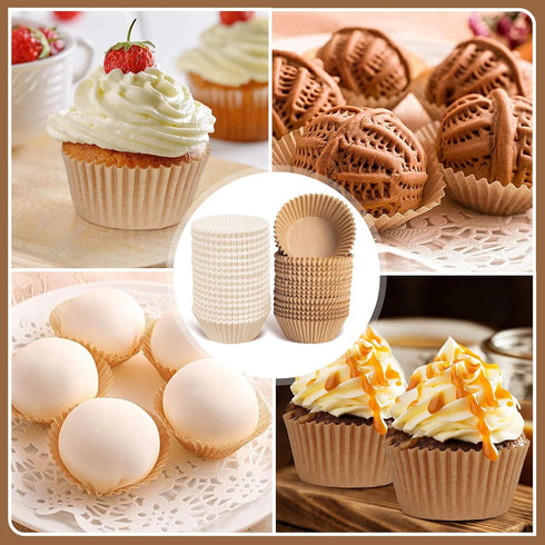 500pcs Standard White Cupcake Liners, Food Grade Non-Stick Greaseproof Muffin Wrappers by Bake Choice
