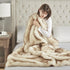 50x60 Hyde Lane Faux Fur Throw Blanket - Ultra Long Pile, Luxury Fluffy Fox Golden with Brown Tipped Throws for Couch